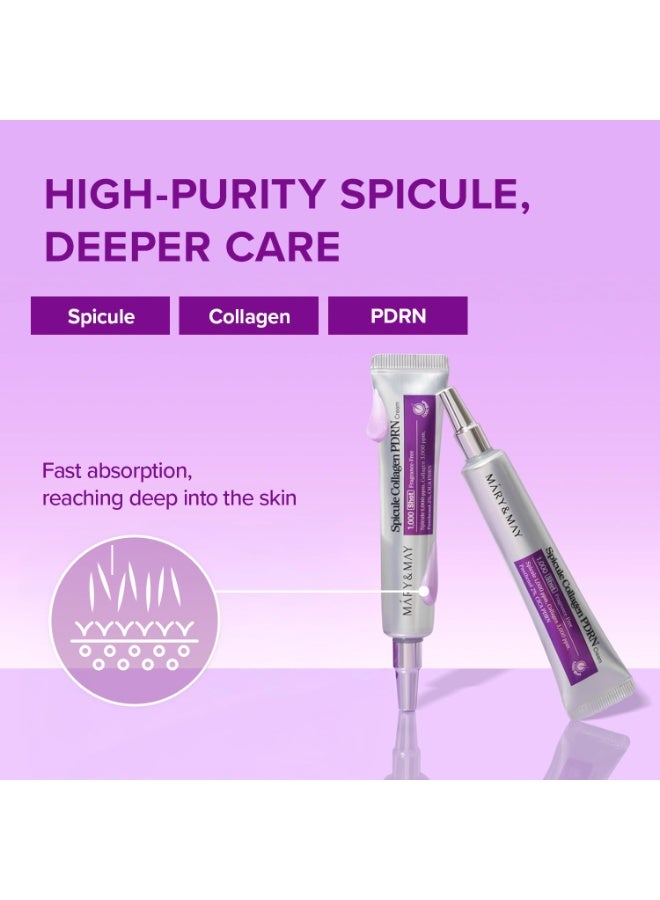 Mary & May  كريم سبيكول كولاجين PDRN - مرطب الوجه الكوري مع سبيكول البحرية والكولاجين الفرنسي - علاج مرونة حاجز السحب ، سيراميد بانثينول للبشرة الحساسة ، 15 غرام / 0.5 أوقية - Image 3