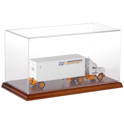 Plymor Clear Acrylic Display Case with Hardwood Base, 12" W x 6" D x 6" H - Image 2