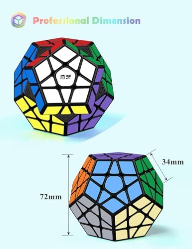 Roxenda مكعب ميغامينكس، روكساندا 3x3x3 مكعب سرعة خماسي الأوجه دوديكاhedron لعبة ألغاز سحرية (أسود) - Image 2