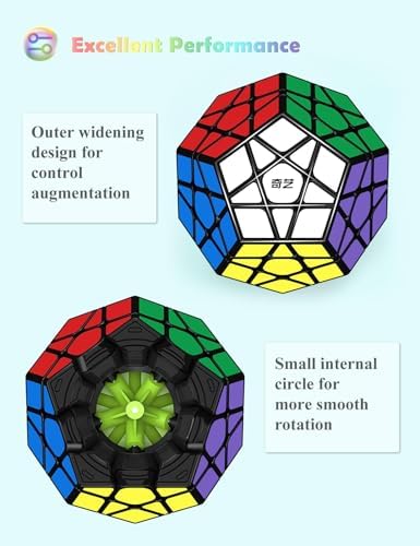 Roxenda مكعب ميغامينكس، روكساندا 3x3x3 مكعب سرعة خماسي الأوجه دوديكاhedron لعبة ألغاز سحرية (أسود) - Image 3
