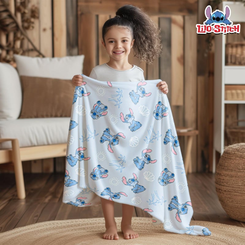 Cudlie Stitch Blanket | Lilo & Stitch Baby Blanket | Stich's Fleece Throw | Lilo & Stich's Newborn Blankets | 30" X 40" | Blue | Officially Licensed - Image 5