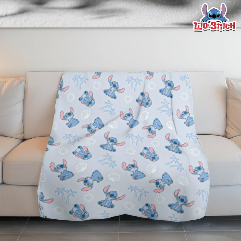 Cudlie Stitch Blanket | Lilo & Stitch Baby Blanket | Stich's Fleece Throw | Lilo & Stich's Newborn Blankets | 30" X 40" | Blue | Officially Licensed - Image 4
