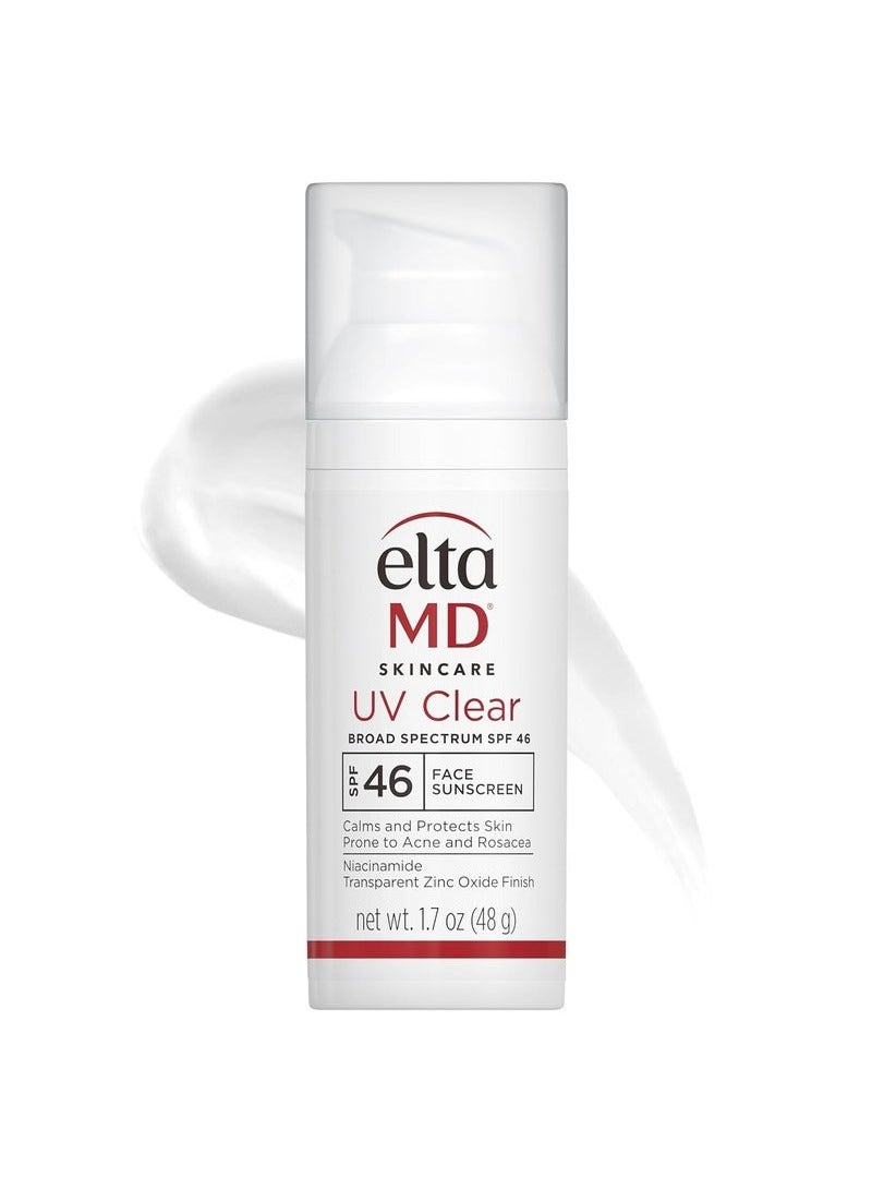EltaMD UV Clear Face Sunscreen SPF 46, Oil Free Sunscreen with Zinc Oxide, Dermatologist Recommended Sunscreen - Image 1