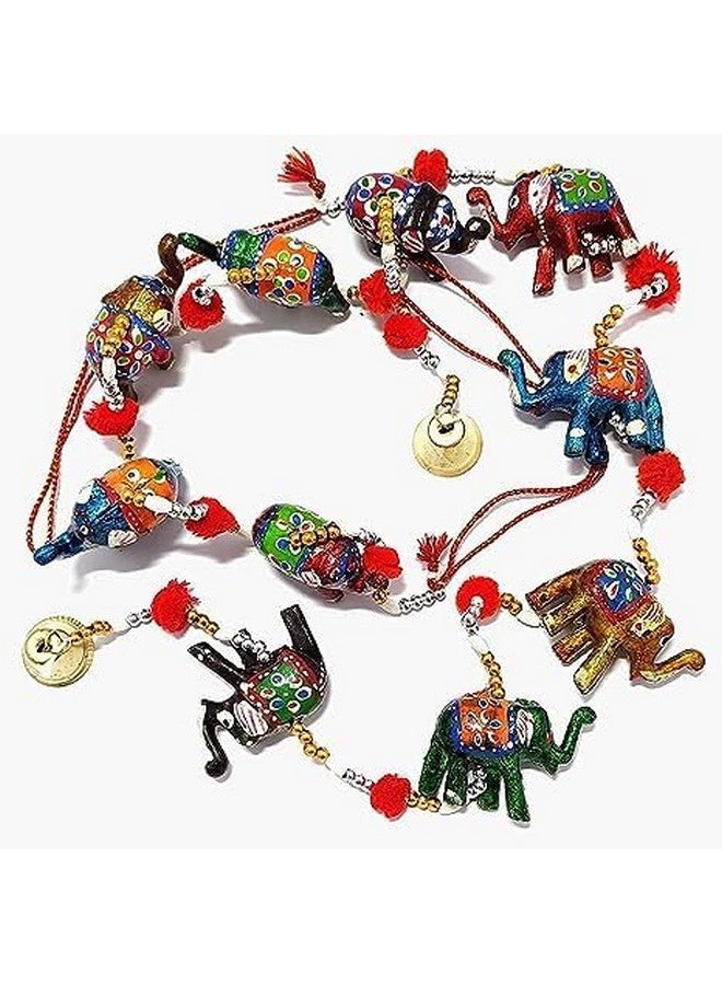 Srajan Crafts Rajasthani Elephant Traditional Handicraft Hanging Pair Ladi Set of 4 pcs Decorative Toran Latkan for Home Decor, Wall & Main Door (Multicolor) - Image 5