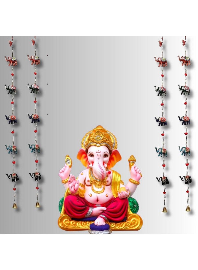 Srajan Crafts Rajasthani Elephant Traditional Handicraft Hanging Pair Ladi Set of 4 pcs Decorative Toran Latkan for Home Decor, Wall & Main Door (Multicolor) - Image 3