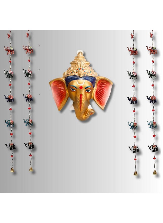 Srajan Crafts Rajasthani Elephant Traditional Handicraft Hanging Pair Ladi Set of 4 pcs Decorative Toran Latkan for Home Decor, Wall & Main Door (Multicolor) - Image 4