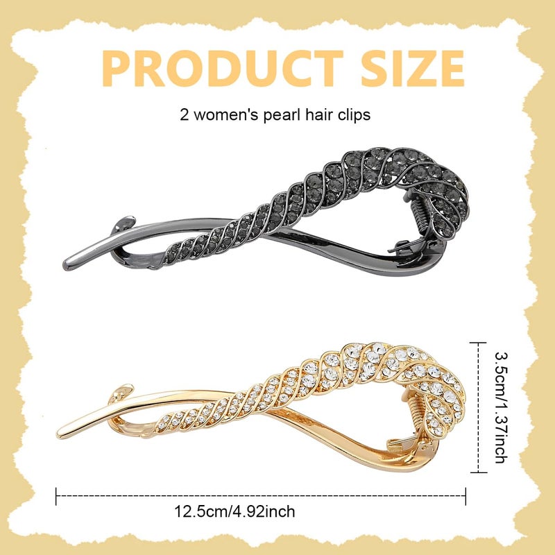 PALAY باي 2 حزمة عصا كعكة الشعر ملحقات كعكة الشعر مشبك شعر معدني أنيق مشبك شعر فرنسي متعدد الألوان - Image 2