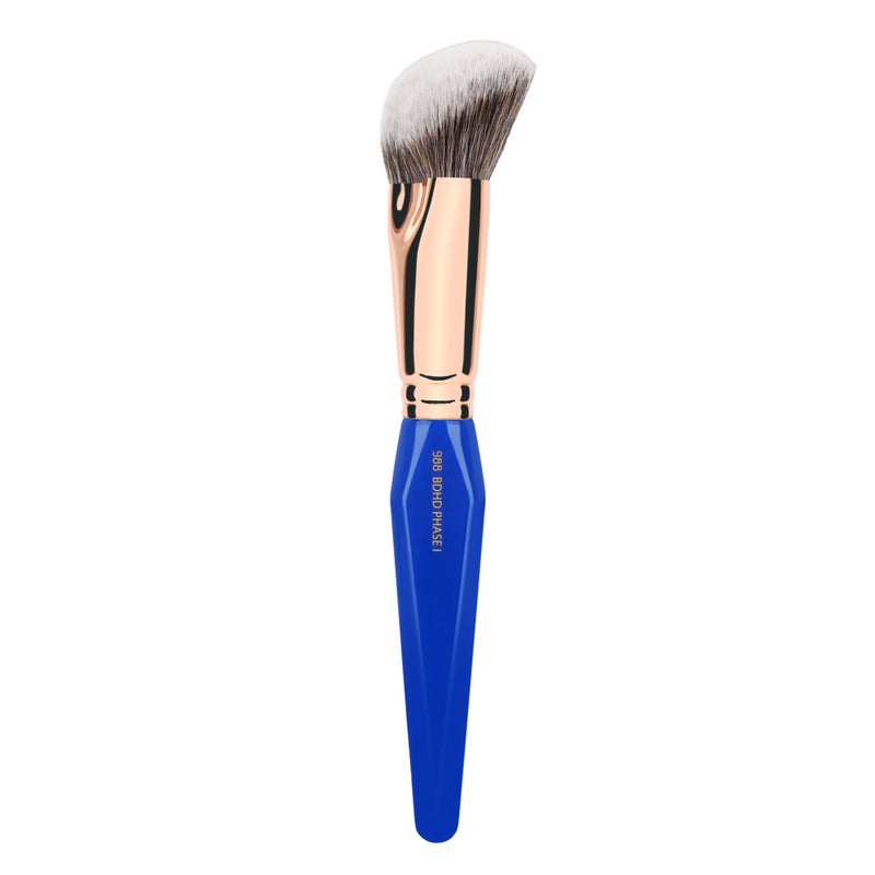 Bdellium Tools Professional Makeup Brush - Golden Triangle 988 BDHD Phase I - With All Vegan and Soft Synthetic Fibers, For Precise Application & Blending (Blue, 1pc) - Image 1