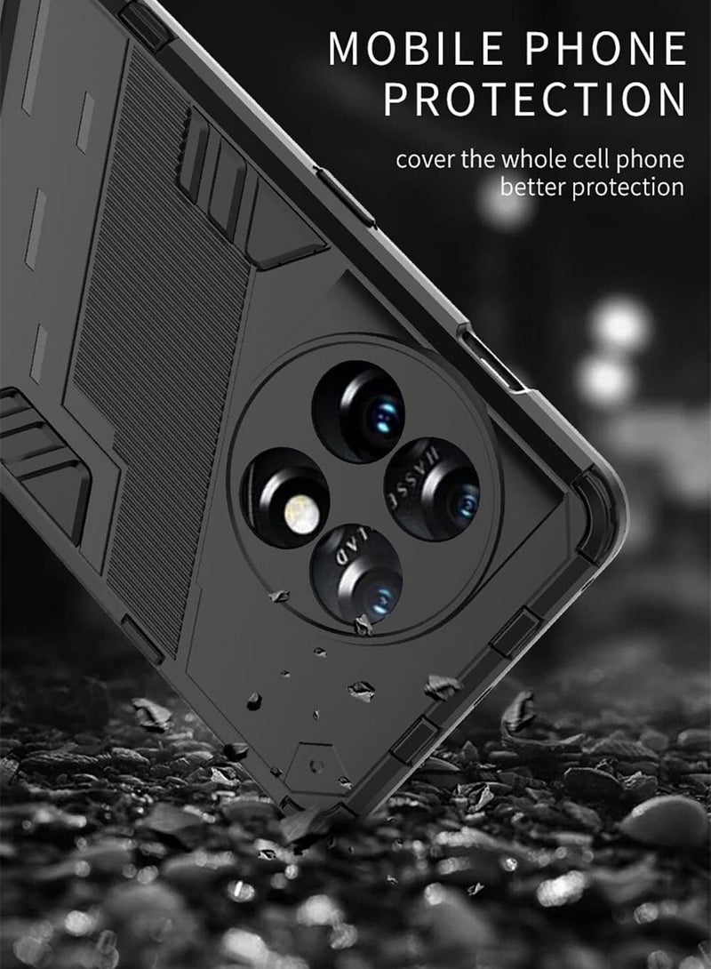 AROAQ Case for OnePlus 11 5G, Ultra Thin Shockproof Armor Protective Silicone TPU Cover with Hidden Bracket, Premium Hard PC Durable Cover - Image 3