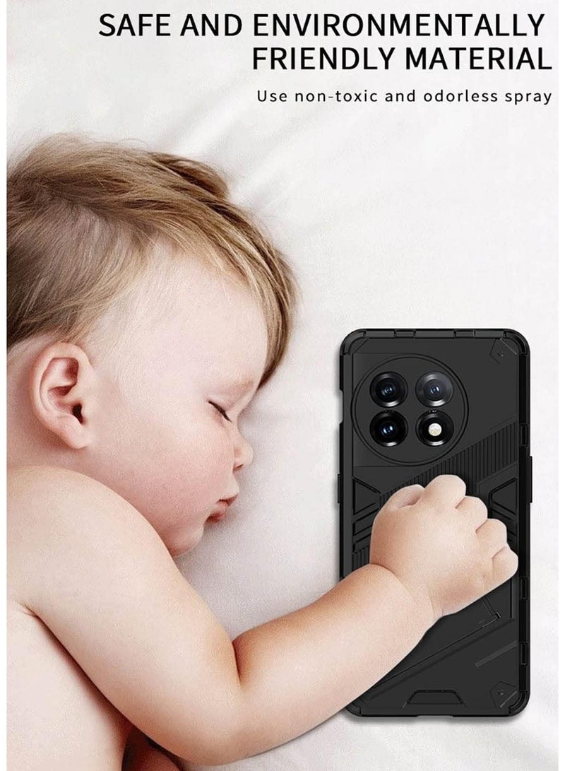 AROAQ Case for OnePlus 11 5G, Ultra Thin Shockproof Armor Protective Silicone TPU Cover with Hidden Bracket, Premium Hard PC Durable Cover - Image 5