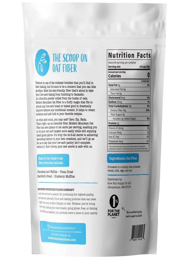 MODERN MOUNTAIN Oat Fiber (2.5 lb) For Baking Low Carb and Keto, 0g Net Carbs, Keto Friendly, Essential for Low-Carb Bread, Gluten Free, Non-GMO, Ultra-Fine Powder - Image 3