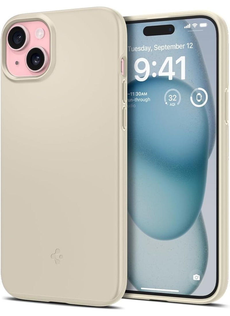 Spigen Thin Fit for iPhone 15 Case Cover - Mute Beige 