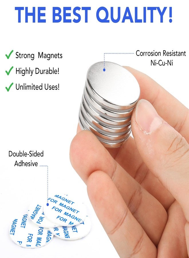 MIKEDE 6 Pack Magnets with Adhesive Backing for Fridge, Super Strong Magnets Heavy Duty, Rare Earth Magnet Neodymium Disc Magnet for Craft, Cabinet, Office, DIY, 1.26 inch D x 1/8 inch H - Image 5