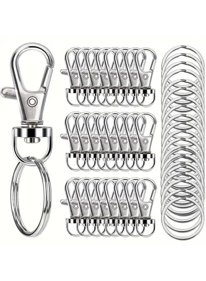 30 قطعة من خطافات المفاتيح الزنكية البرونزية بحلقة للحلقات لمشاريع DIY والمجوهرات والحرف اليدوية - Image 1