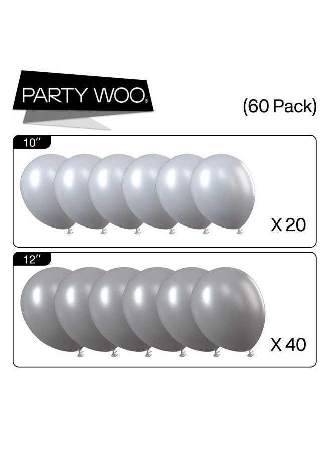 PartyWoo - Gray Balloons 60 Pcs Grey Latex Balloons Of 12 Inch Dark Gray Balloons 10 Inch Pastel Gray Balloons Light Gray Balloons For Gray Party Decorations Gray Baby Shower Gray Birthday - Image 1