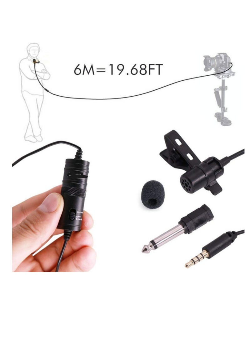 Lavalier Microphone with Windshield – Clip-On Mic for Smartphones & Cameras – Black - Image 1