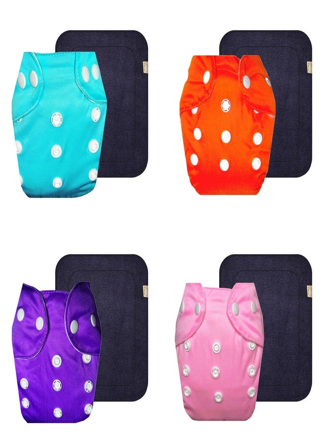 Dumbledo Lite Cloth Diaper with Gray Insert (Pack of 4) | Dry Feel and Comfortable | Reusable & Washable | Quick Dry | Designed by Moms | 3 Months - 2 Years | Unisex Baby - Image 1