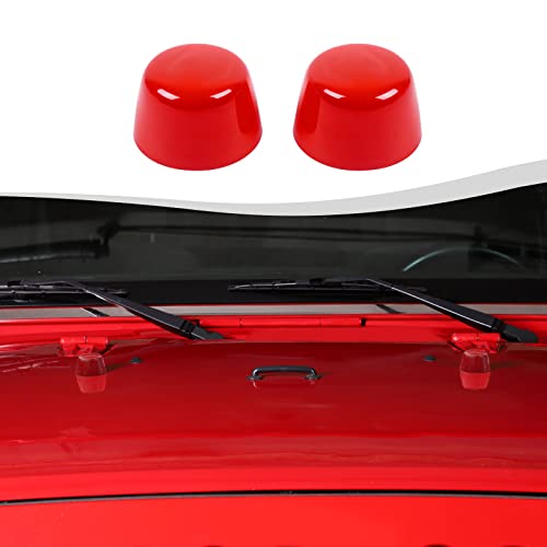 SQQP Engine Hood Rubber Head Decor Trim Compatible with 2007-2018 Jeep Wrangler JK JKU(Red) - Image 1