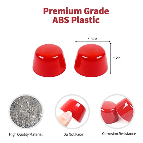 SQQP Engine Hood Rubber Head Decor Trim Compatible with 2007-2018 Jeep Wrangler JK JKU(Red) - Image 4