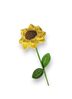 Happy Threads Happy Threads|Cheerful Sunflowers, Eco-Friendly Handcrafted Single Stem Crocheted Flowers - Child-Safe, Lead-Free, Sustainable Decor & Gift Solution  - Image 2