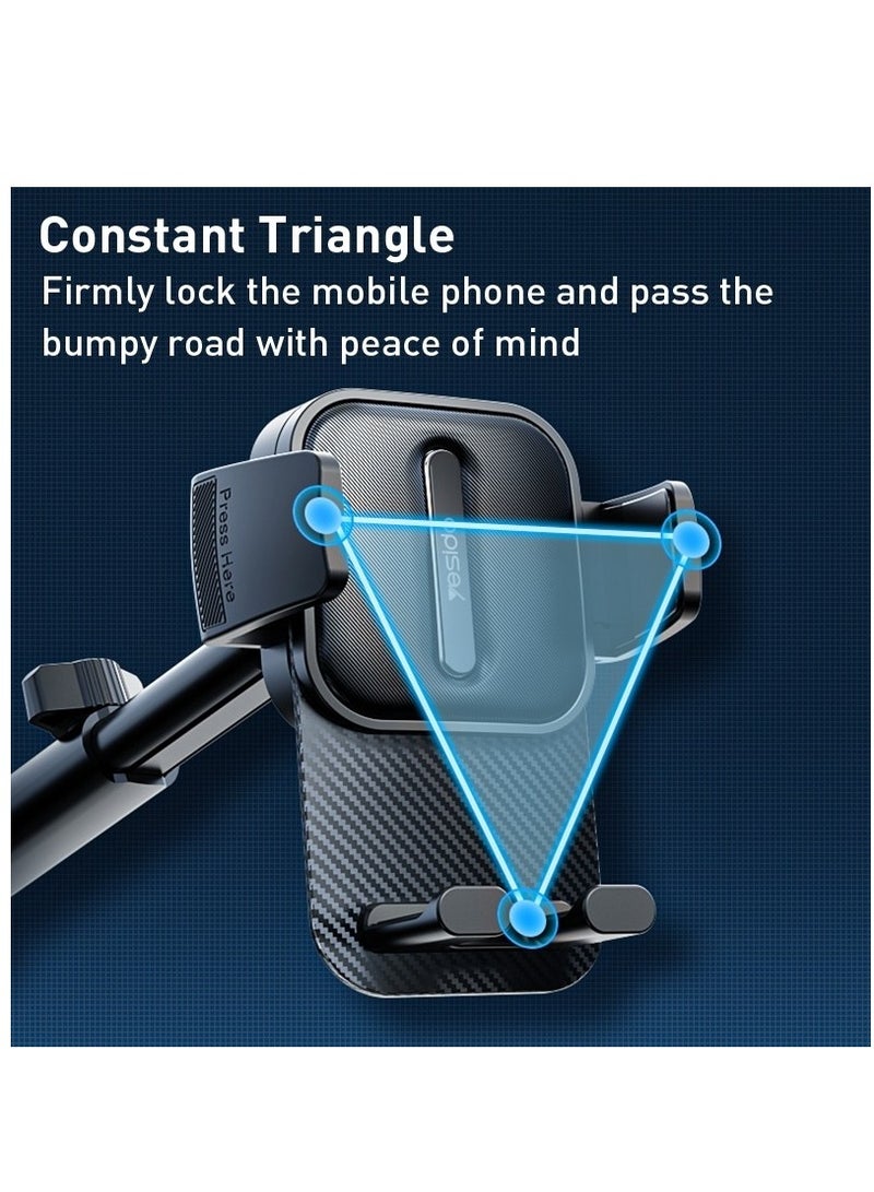 Yesido C174 Suction Cup Type Telescopic Car Phone Holder (Black) - Image 5