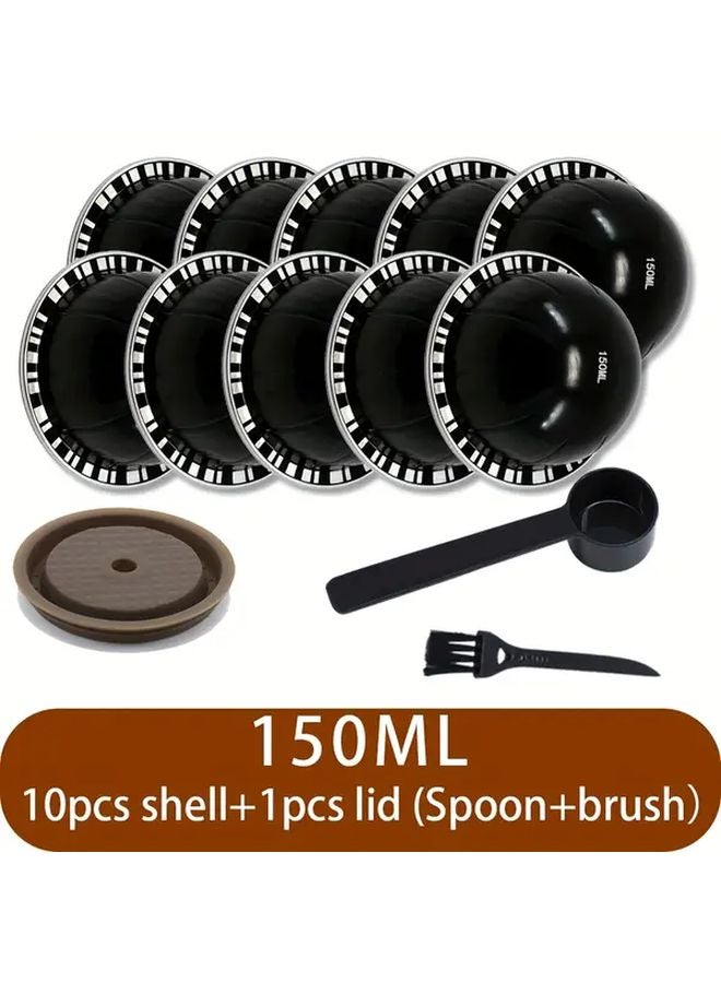 10 قطع قشور كبسولة ألومنيوم قابلة لإعادة الاستخدام مع أغطية سيليكون 5 أونصة لتخزين الطعام - Image 1