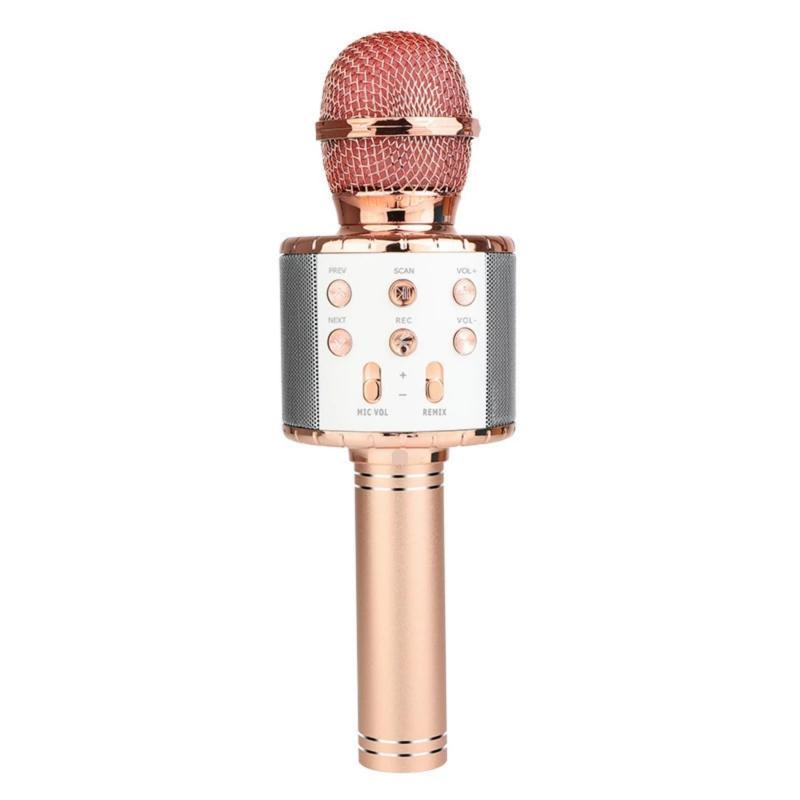 Wireless Microphone: Rose Gold, 3-Layer Noise Reduction, Bluetooth Speaker - High-Quality Tune, Plug And Play for Home Karaoke, Mobile Device Users - Image 1