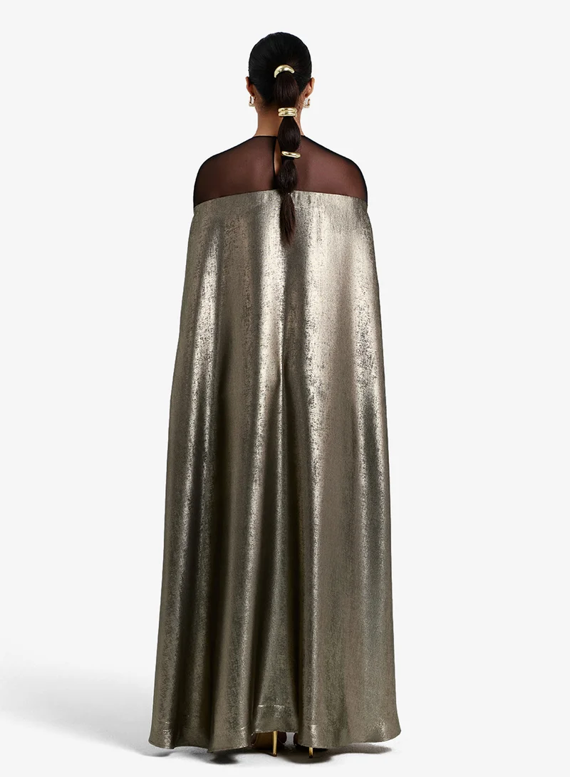 تشيس قفطان بأكمام كاب بتفاصيل شبكية