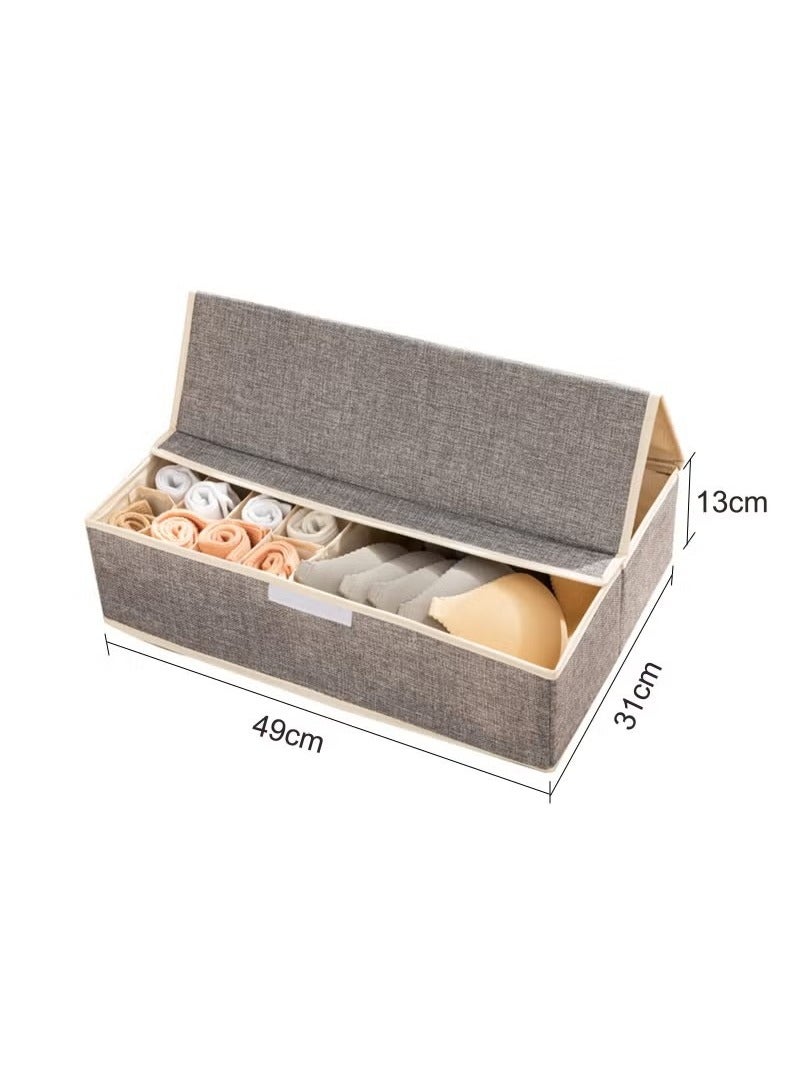 Beauenty Clothes Underwear Drawer Organizer with Lid, 17 Cells Bra Closet Organizers, Foldable Underwear Storage Box, Fabric Divider Drawer Compartment for Clothing Underwear Bras Socks - Image 2