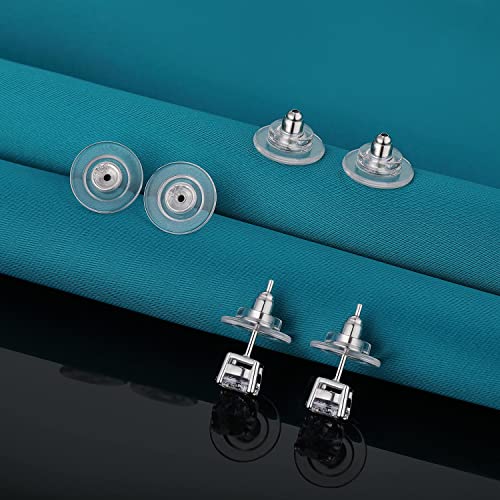 Catinee 3-Pairs 925 Sterling Silver Earring Backs Replacements for Diamond Studs,14K White Gold Plated Hypoallergenic Secure Earring Backs (White Gold) - Image 4