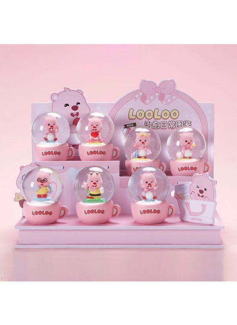 Loopy Butter Bear Blind Box Doll Tilted Head Ruby Beaver Doll Loppy Peripheral Thai Ornaments-Specifications:Little Pink Civet Crystal Ball With Code (the Whole Set Is Six)-Color:End Box