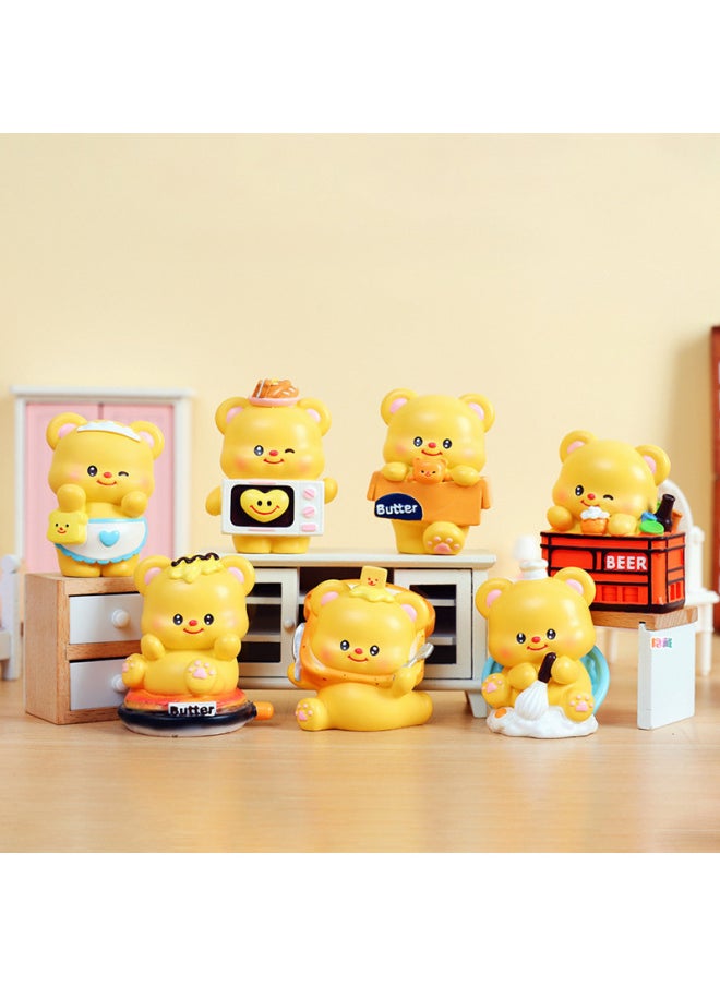 Loopy Butter Bear Blind Box Doll Tilted Head Ruby Beaver Doll Loppy Peripheral Thai Ornaments-Specifications:Little Pink Civet Crystal Ball With Code (the Whole Set Is Six)-Color:End Box