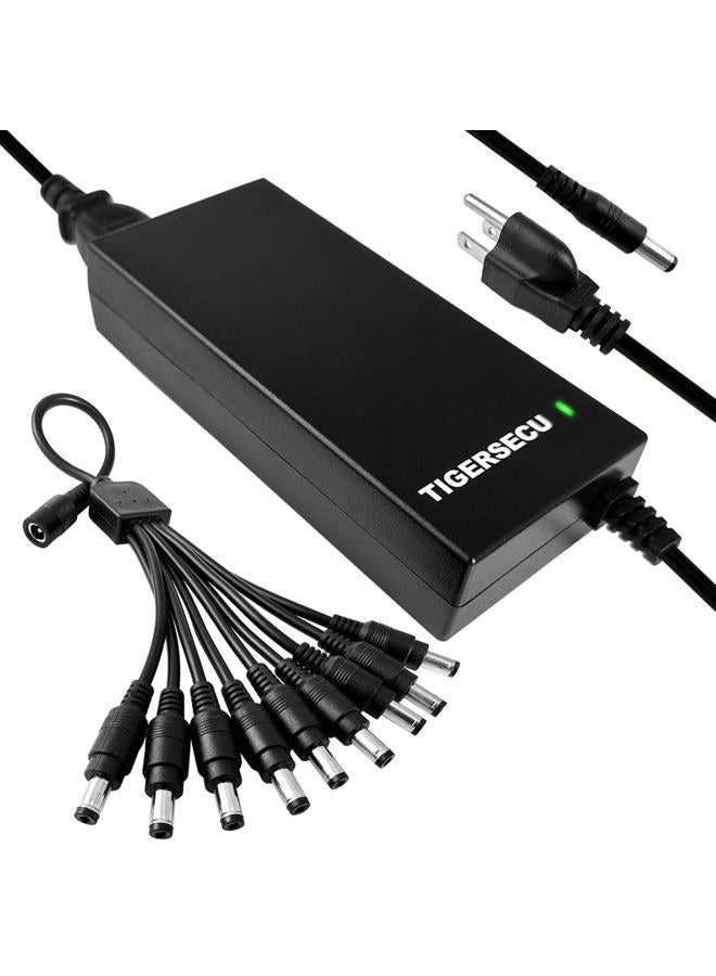 TIGERSECU Security Camera Power Adapter with 9-Way Power Splitter, 12V 8A 100V-240V Power Supply, Compatible with Lorex, Night Owl, Swann Cameras - Image 3