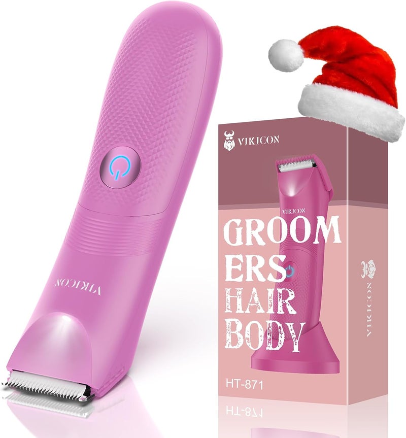 VIKICON Pubic Hair Trimmer Women: Flawless Bikini Trimmer for Women - Waterproof Electric Razor Shaver w/Light for Body Leg Hair Grooming, No Nick Lady's Intimate Shaver - Gifts for Her - Image 1