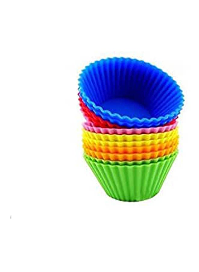 NIBEMINENT Pantry Elements Silicone Cupcake Liners Baking Cups Vibrant Muffin Molds Multicolour