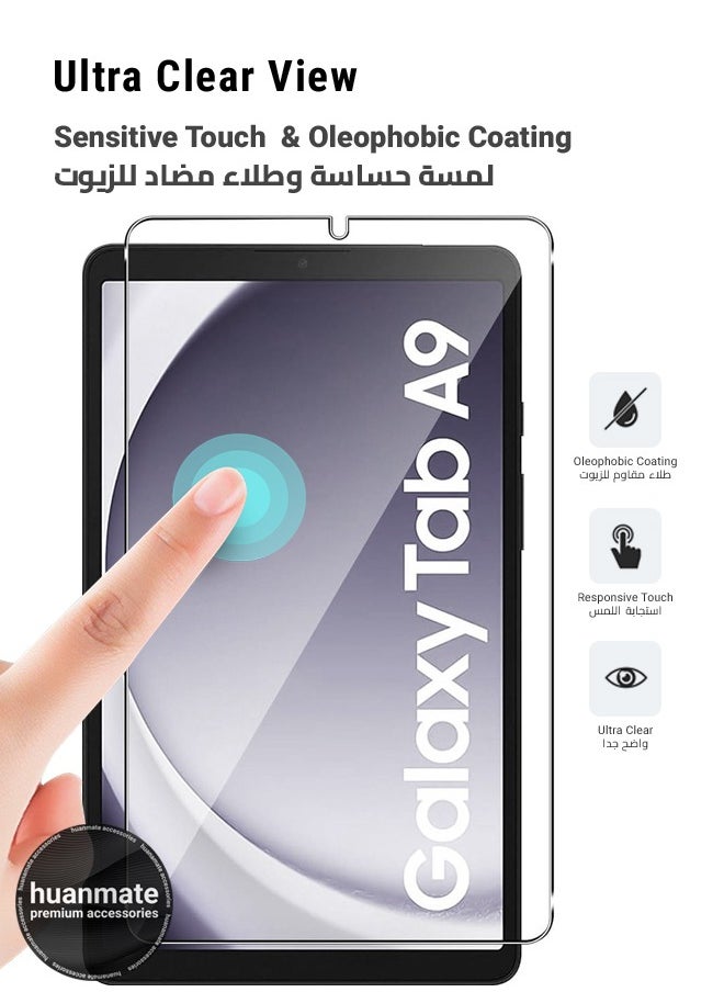 Tempered Glass Screen Protector For Samsung Galaxy Tab A9 8.7 Inch – High Transparency, Delicate Touch, Anti-Explosion, Smooth Arc Edges, Easy Installation, Screen Protector for Samsung Galaxy Tab A9 8.7 Inch