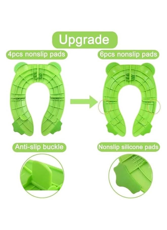 Gonice Toilet Seat Cover | Folding Travel Toilet Seat for Children and Potty Training | Portable Silicone Toilet Seat for Toddlers, Boys & Girls with Non-Slip Silicone Pads | Recyclable Toilet Seat  - Image 3