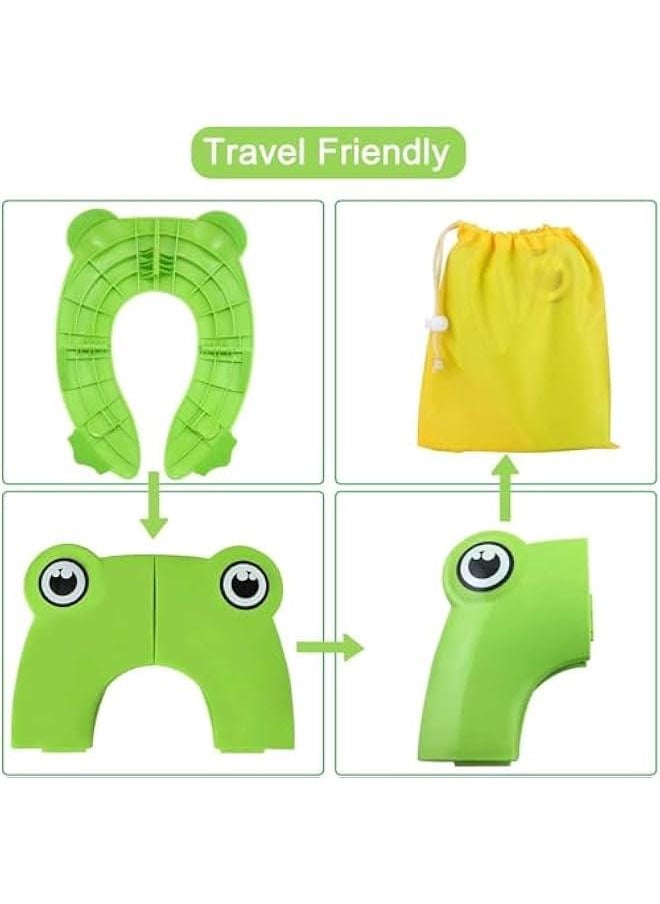 Gonice Toilet Seat Cover | Folding Travel Toilet Seat for Children and Potty Training | Portable Silicone Toilet Seat for Toddlers, Boys & Girls with Non-Slip Silicone Pads | Recyclable Toilet Seat  - Image 2