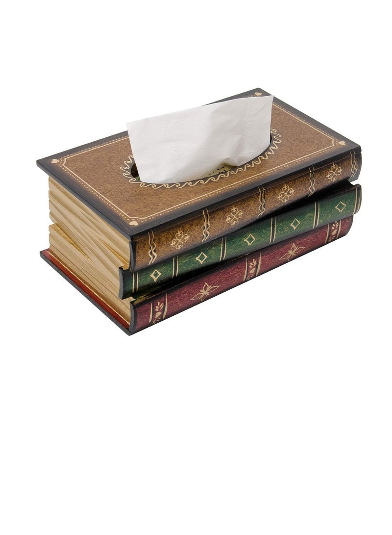 FFD Tissue Boxes Home Napkin Holder Antique Design Book Shape Tissue Despenser Cover For Bedroom Or Office Decorative Ornaments Paper Holder  - Image 1