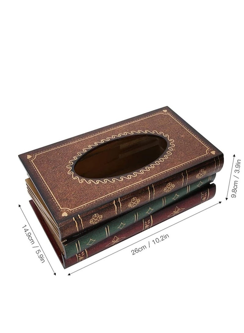 FFD Tissue Boxes Home Napkin Holder Antique Design Book Shape Tissue Despenser Cover For Bedroom Or Office Decorative Ornaments Paper Holder  - Image 2