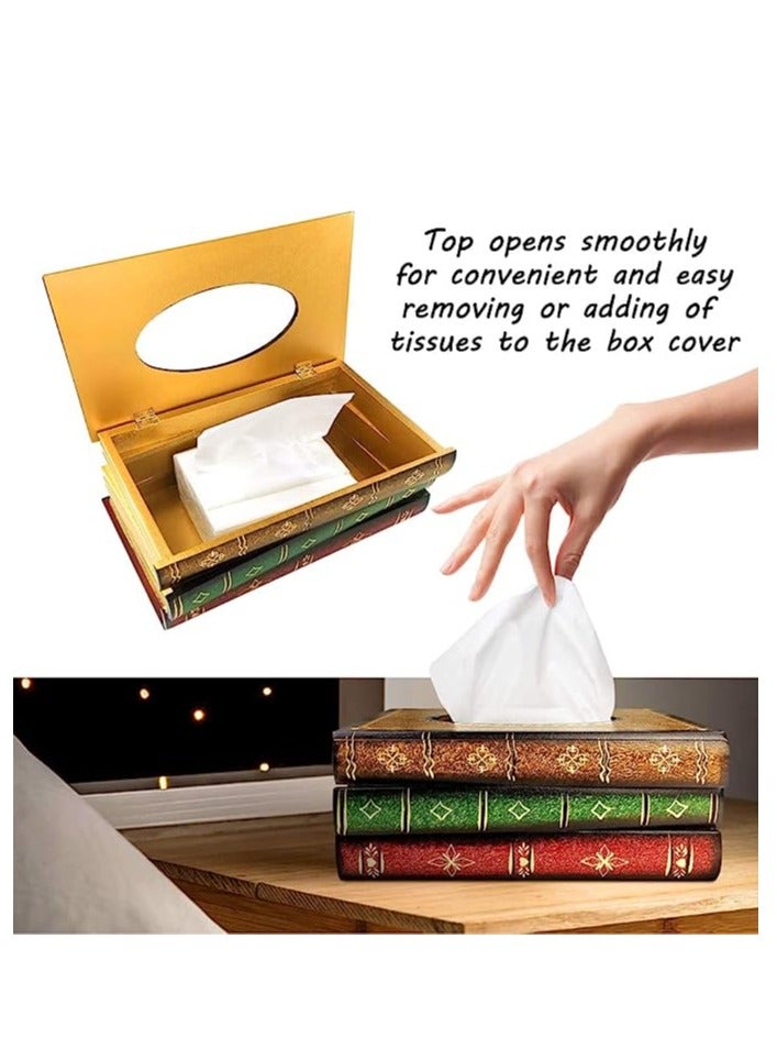 FFD Tissue Boxes Home Napkin Holder Antique Design Book Shape Tissue Despenser Cover For Bedroom Or Office Decorative Ornaments Paper Holder  - Image 4