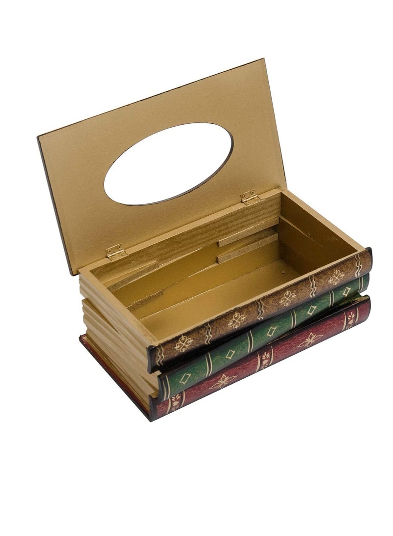 FFD Tissue Boxes Home Napkin Holder Antique Design Book Shape Tissue Despenser Cover For Bedroom Or Office Decorative Ornaments Paper Holder  - Image 5