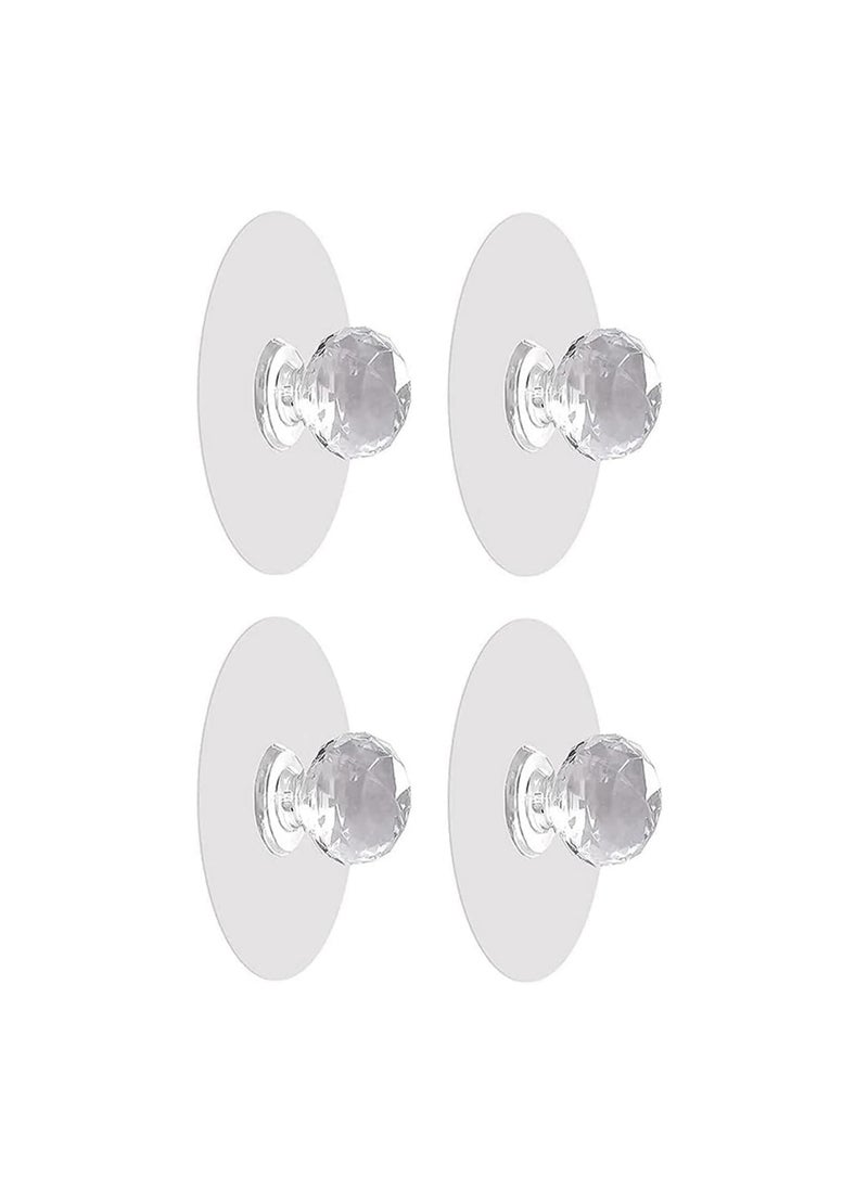 Tanna Enterprise Tanna Enterprise Diamond Crystal Shaped Strong Sticker Sticky Heavy Duty Wall Hooks for Hanging HomeKitchen Bathroom Key Frame Holders Pack of 5  - Image 1