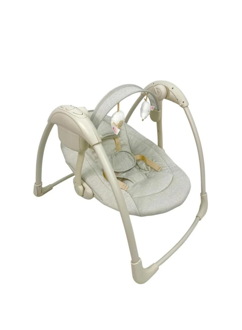 ماستيلا أرجوحة ماستيلا  أطفال أوتوماتيكية لحديثي الولادة والأطفال حديثي المشي مع موسيقى ونسيج جيد التهوية ودميتين محشوتين والعاب معلقه تعمل بالشاحن او احجره البطاريه - Image 3