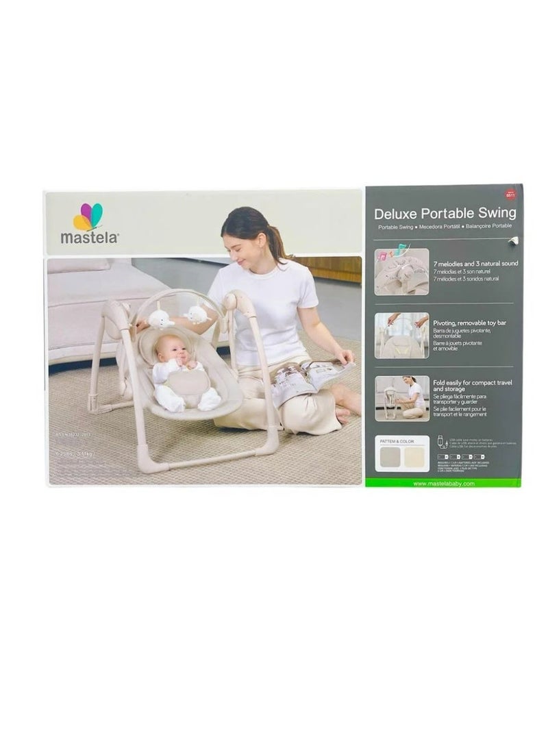 ماستيلا أرجوحة ماستيلا  أطفال أوتوماتيكية لحديثي الولادة والأطفال حديثي المشي مع موسيقى ونسيج جيد التهوية ودميتين محشوتين والعاب معلقه تعمل بالشاحن او احجره البطاريه - Image 2
