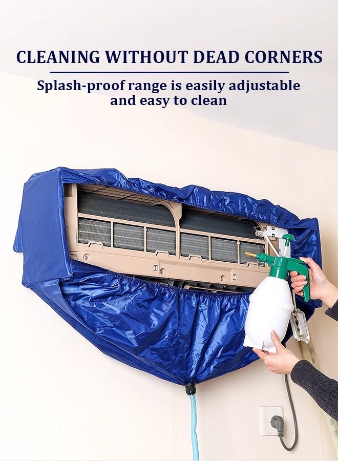 Large Split Air Conditioner Cleaning Cover Bag for 2P-3P AC, Waterproof Dustproof Wall Mounted AC Service Kit with Hose and Spray Bottle - Image 1