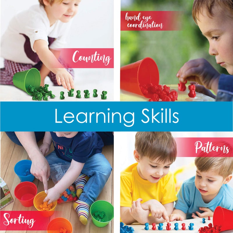 Hapinest مجموعة نشاط فرز الألوان والعد باستخدام الديناصورات من هابينست - ألعاب تعليمية للأطفال الصغار ورياض الأطفال والتعليم المنزلي - مثل دببة العد - Image 2