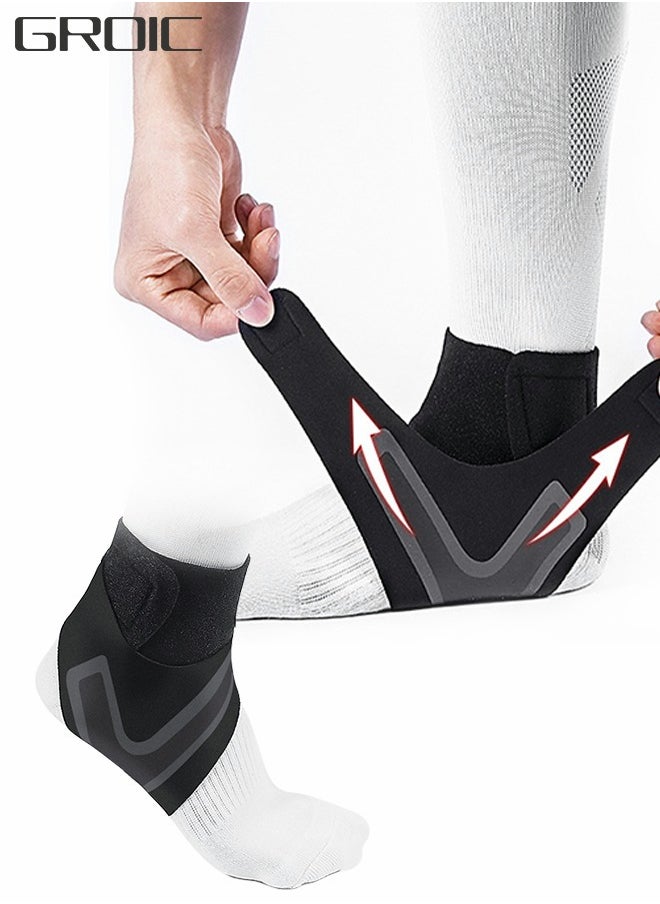 GROIC - 1 Pair Ankle Brace for Women & Men - Breathable Comfortable Adjustable Ankle Wrap, Ankle Support for Running, Basketball, Achilles, Minor Sprains, Joint Pain Relief, Injury Recovery, One Size Fits All - Image 1