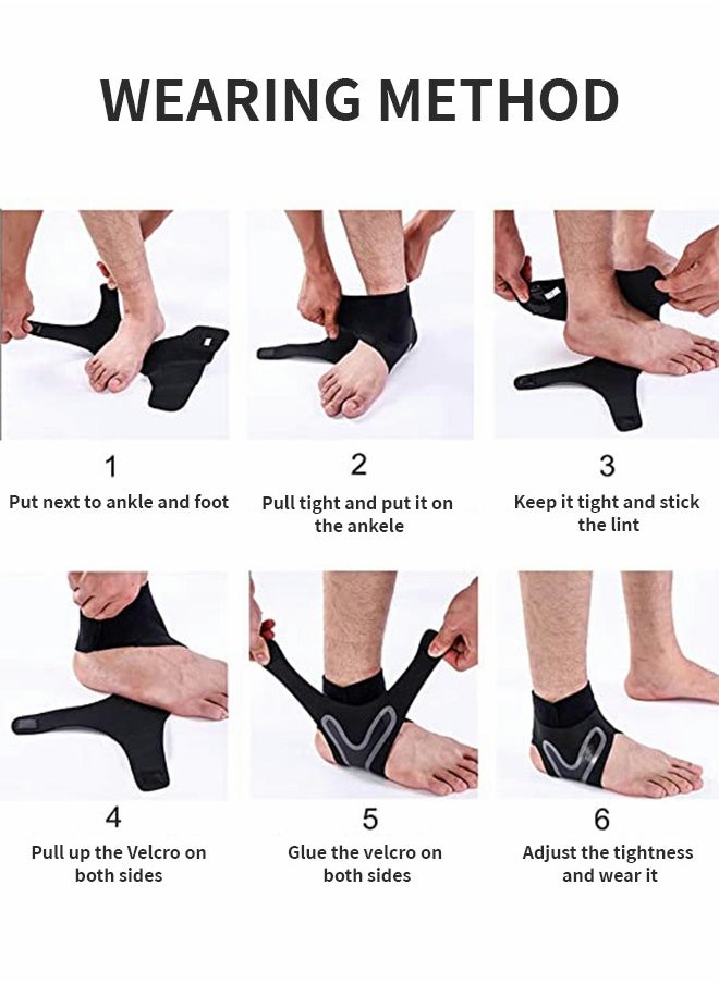 GROIC - 1 Pair Ankle Brace for Women & Men - Breathable Comfortable Adjustable Ankle Wrap, Ankle Support for Running, Basketball, Achilles, Minor Sprains, Joint Pain Relief, Injury Recovery, One Size Fits All - Image 1