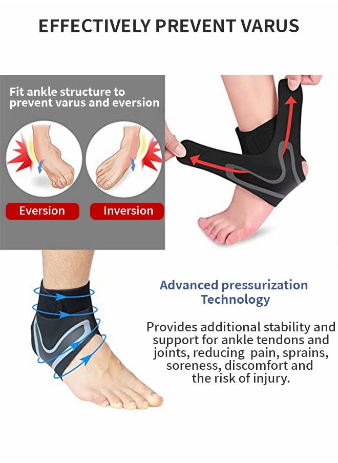 GROIC - 1 Pair Ankle Brace for Women & Men - Breathable Comfortable Adjustable Ankle Wrap, Ankle Support for Running, Basketball, Achilles, Minor Sprains, Joint Pain Relief, Injury Recovery, One Size Fits All - Image 1